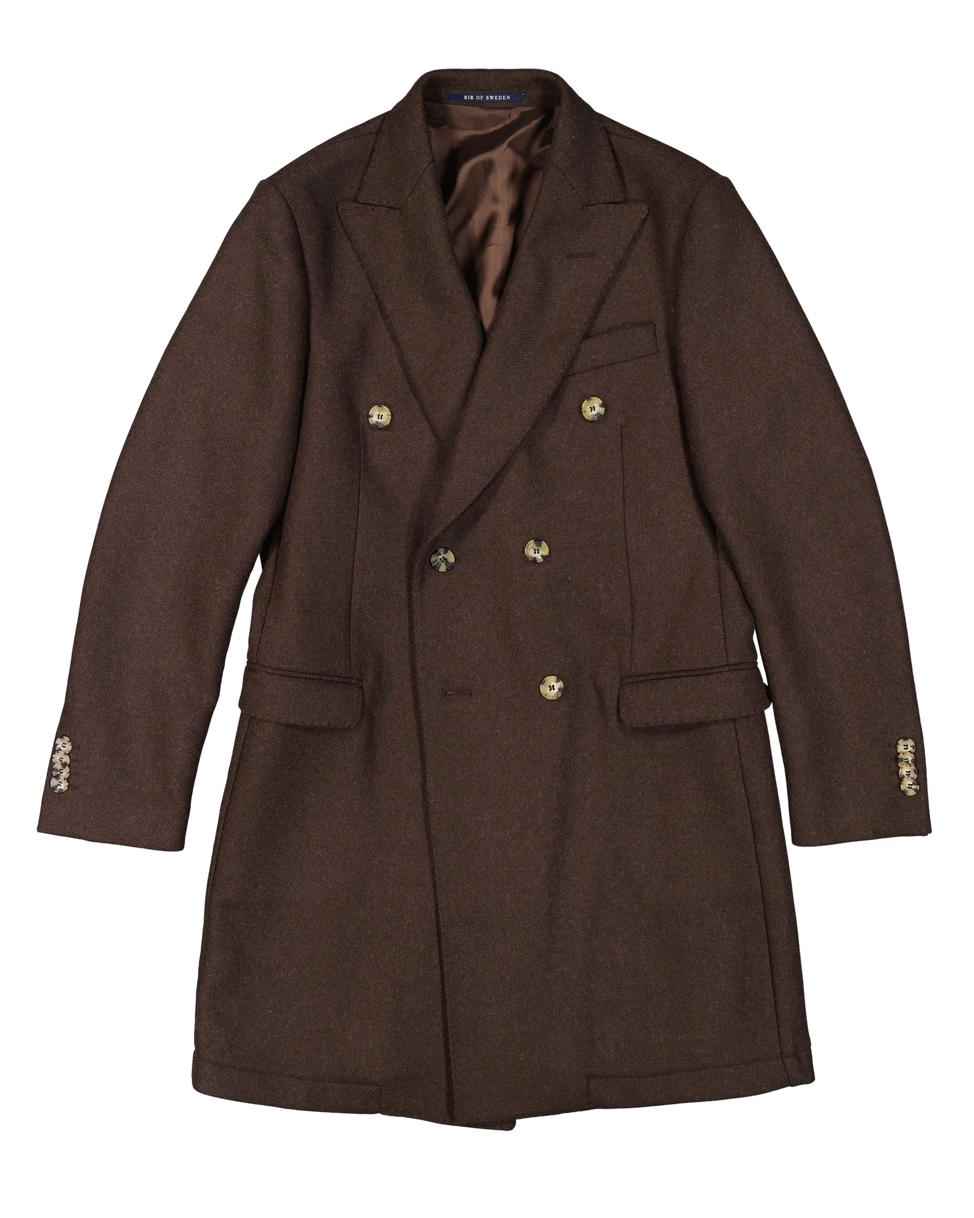 Troy Brown Double-Breasted Coat