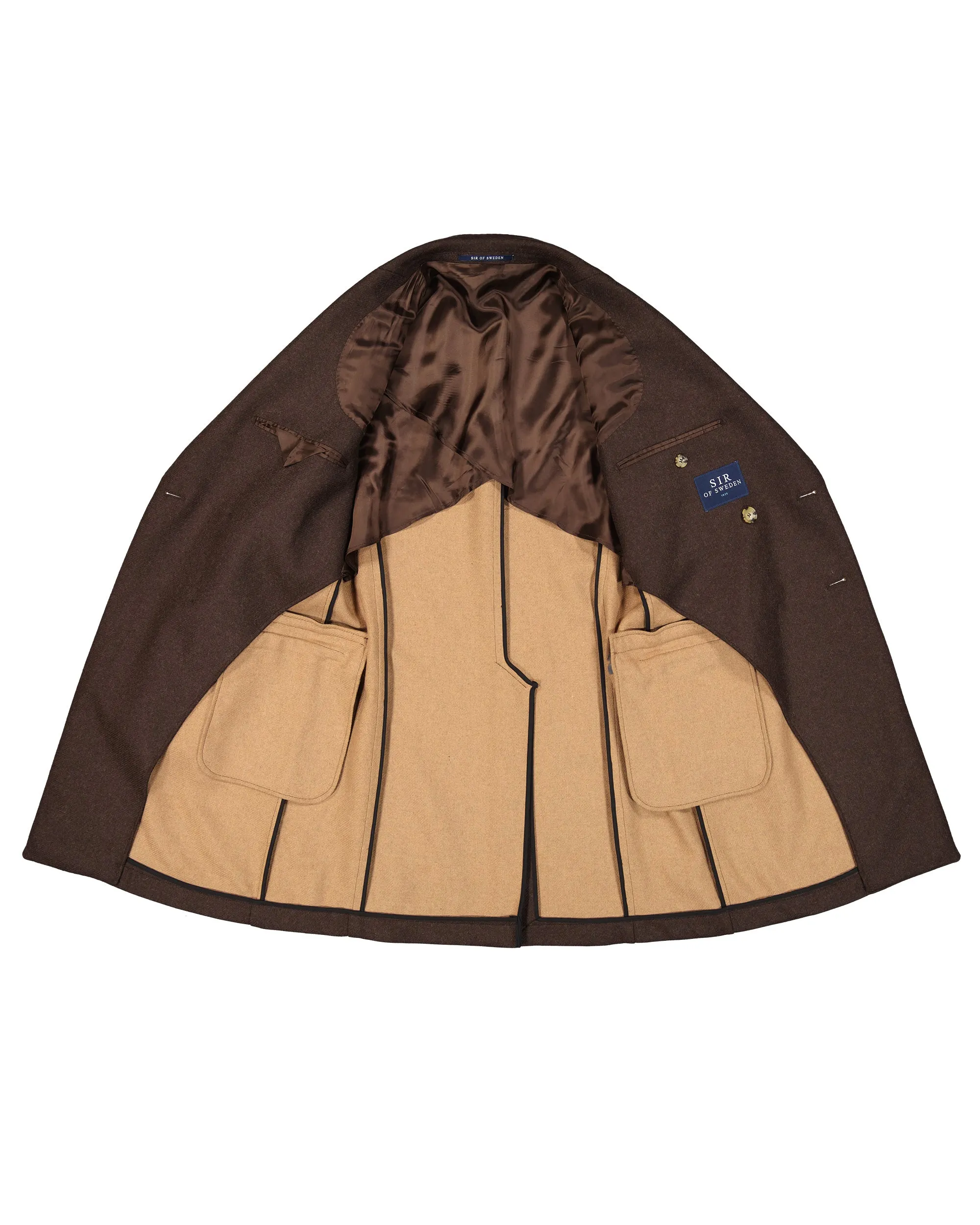 Troy Brown Double-Breasted Coat