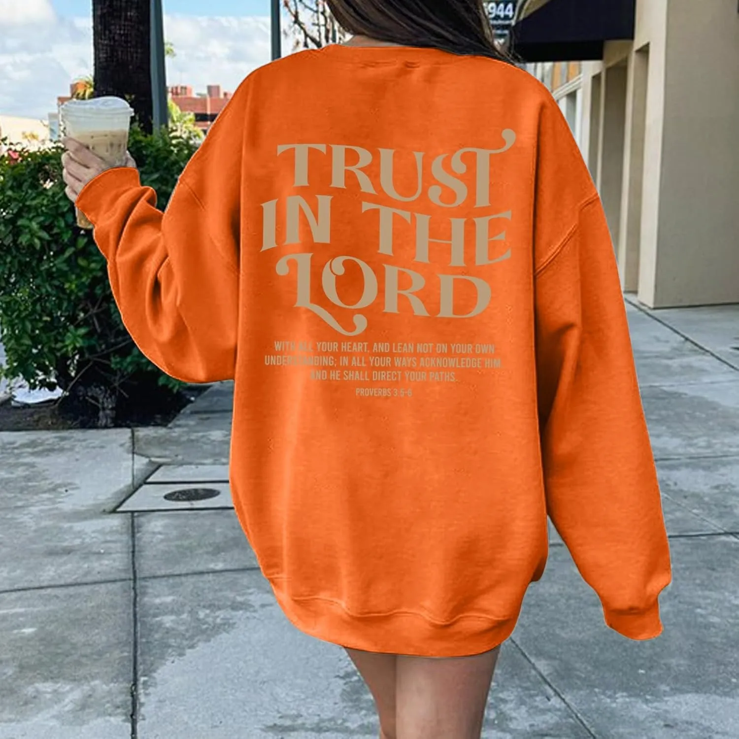 Trust in the Lord Christian Bible Verse Hoodies Jesus Saves Faith Sweatshirt Pullover Tops Harajuku Streetwear