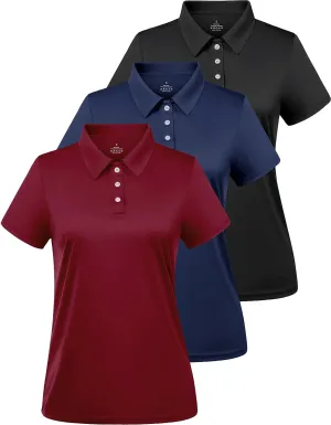 Ullnoy Women Soft Polo Shirts Short Sleeve Dry Fit Golf Shirt for Women Moisture Wicking Athletic Polo Tee Pack