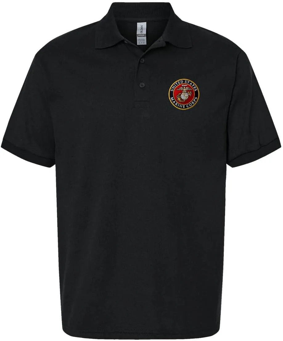 US Marine Corps Embroidered Polo Shirt USMC Licensed