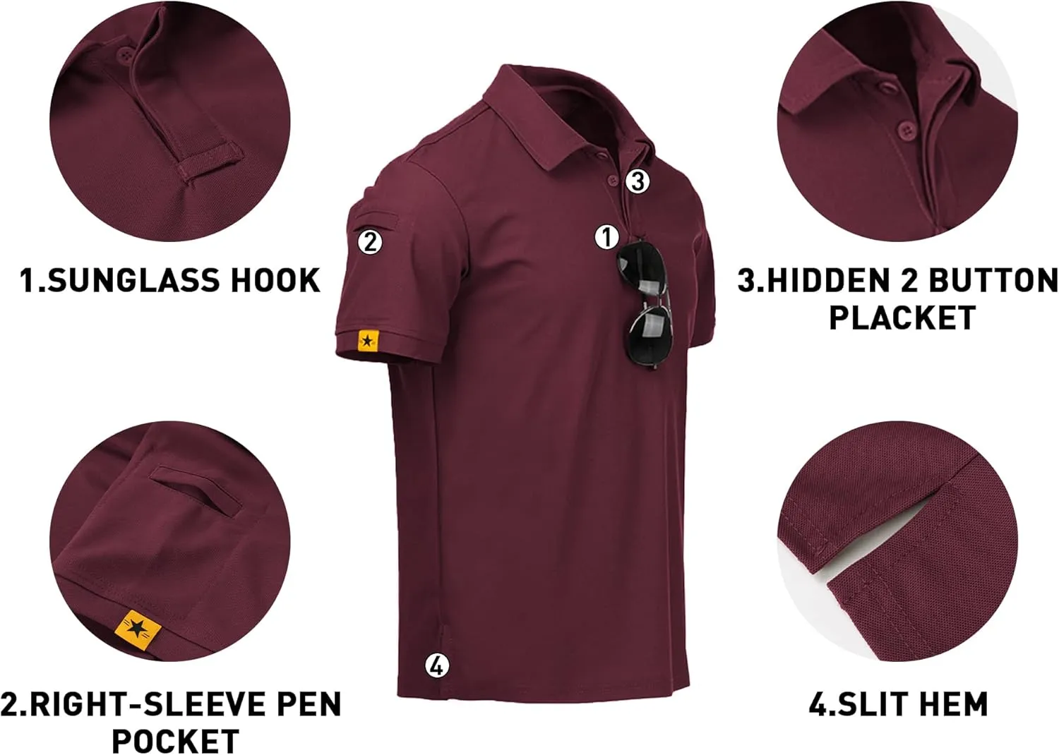 V VALANCH 3 Pack Polo Shirts for Men Short Sleeve Golf Tennis Work Summer Moisture Wicking Shirts