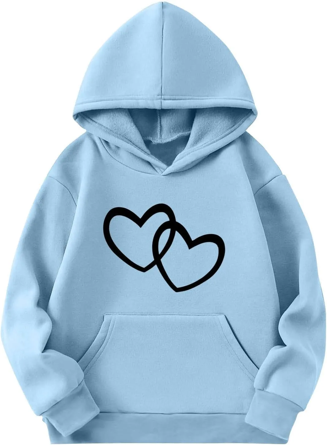 valentines Outfit Girl Oversized Long Sleeve Heart Hoodie Cute Teen Girls Valentine Shirt Preppy Clothes