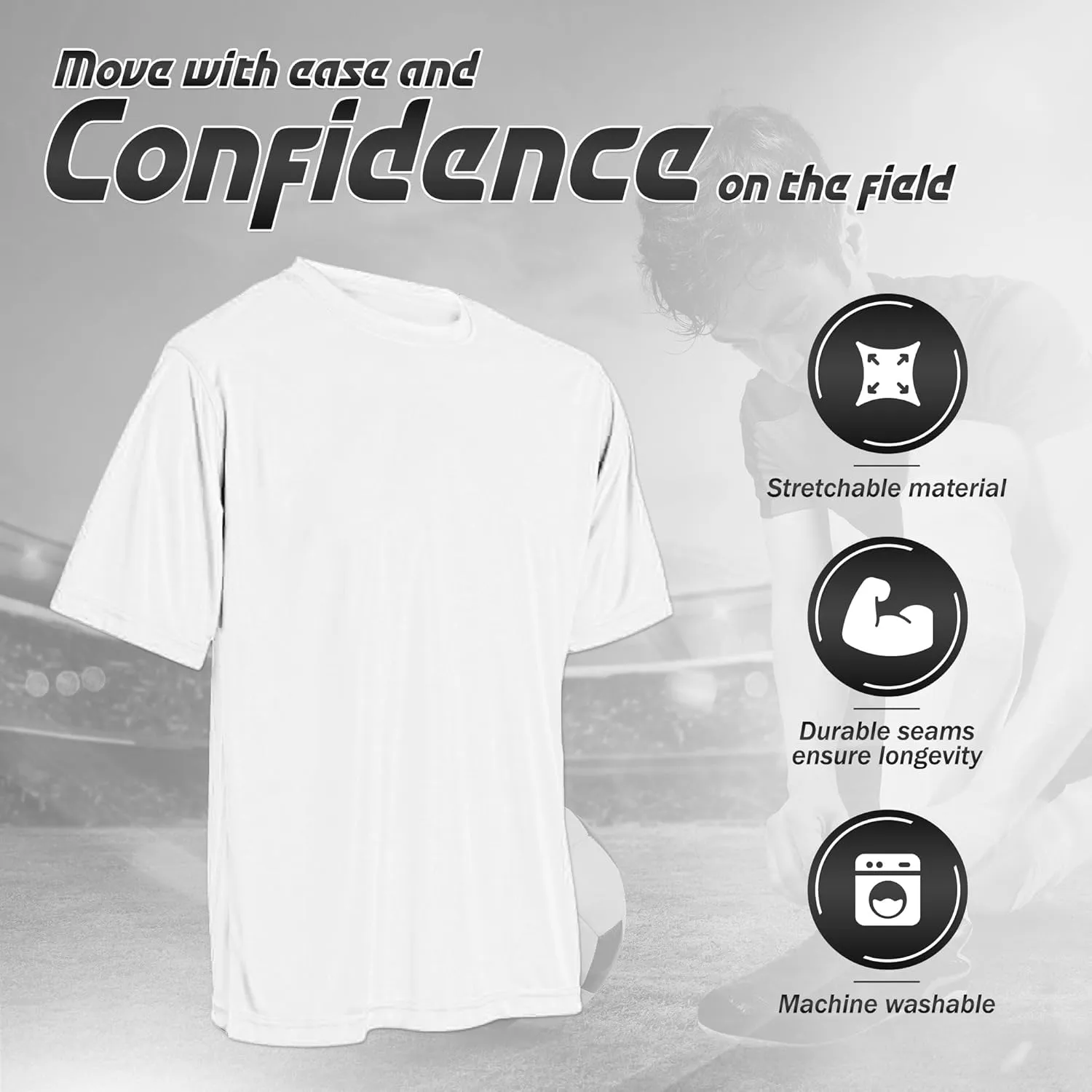 Vizari Mens Athletic T-Shirt | Quick-Dry, Moisture-Wicking Sports Tee | Shirts for Workouts, Outdoor Activities & Casual Wear