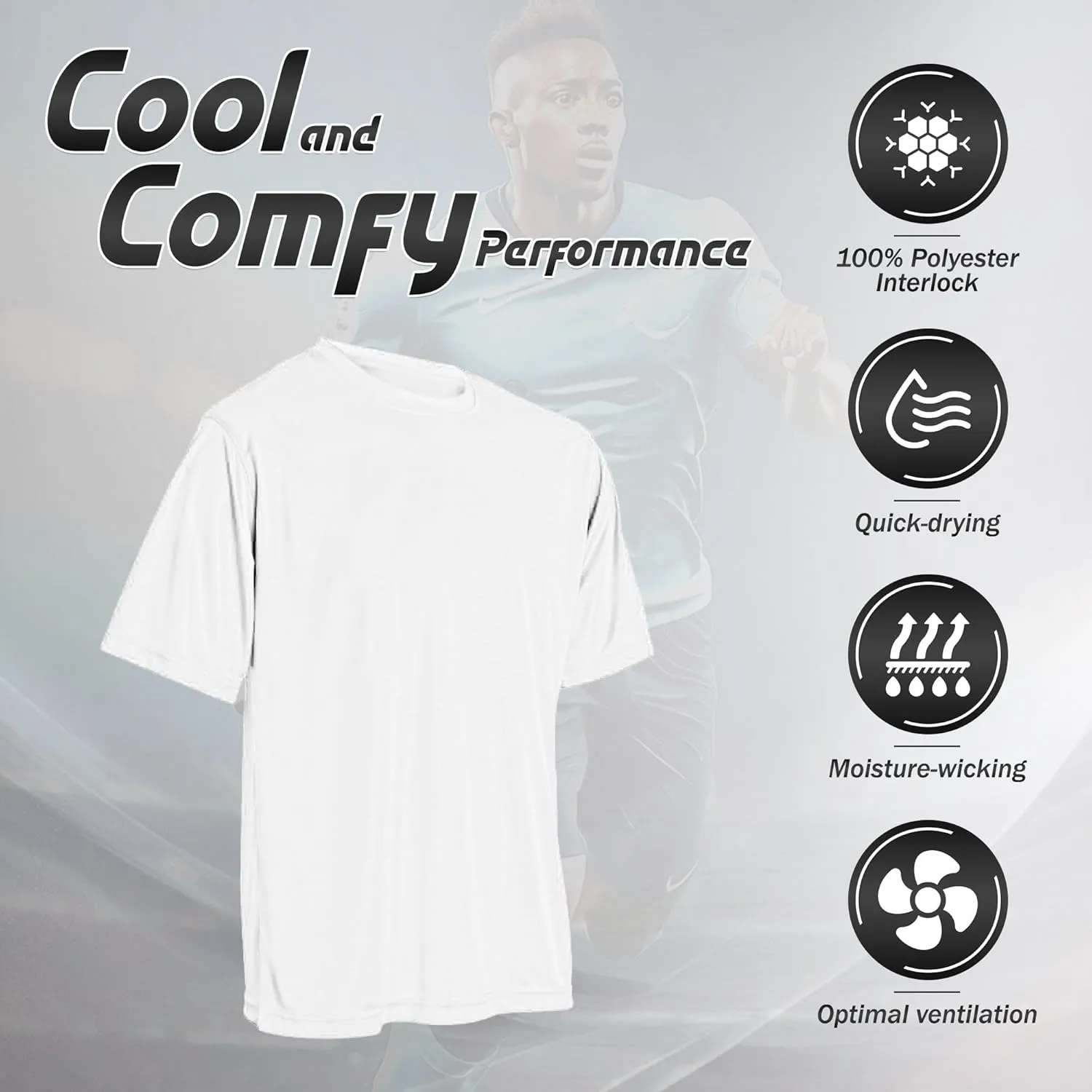 Vizari Mens Athletic T-Shirt | Quick-Dry, Moisture-Wicking Sports Tee | Shirts for Workouts, Outdoor Activities & Casual Wear
