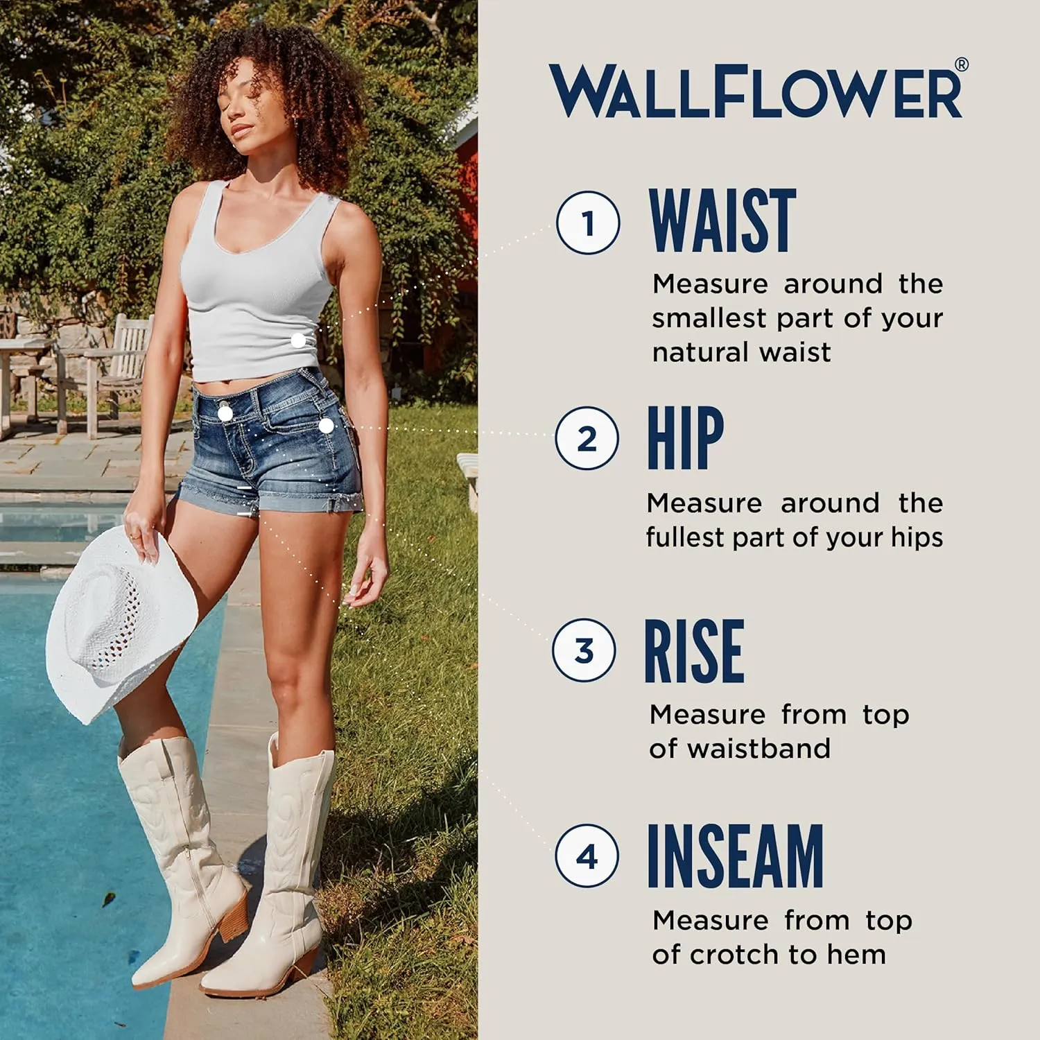 WallFlower Women's Ultra Denim Bermuda Shorts 9" Mid-Rise Insta Soft Juniors (Available in Plus Sizes)