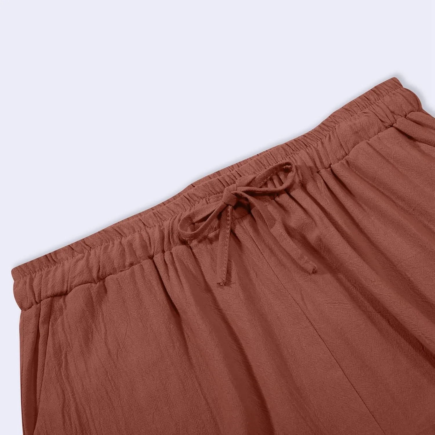 Wide Leg Cotton Linen Pants Women Summer Solid Lounge Trousers with Pockets Comfy Soft Loose Flowy Baggy Casual Pants
