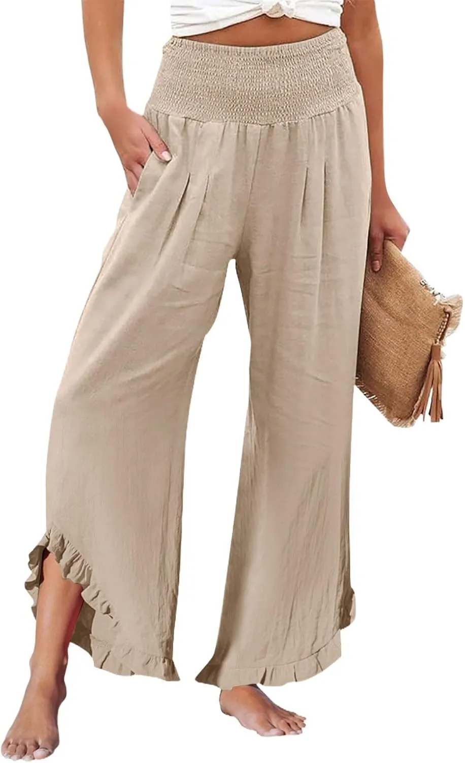 Wide Leg Pants for Women, Wide Leg High Waist Pants Summer Straight