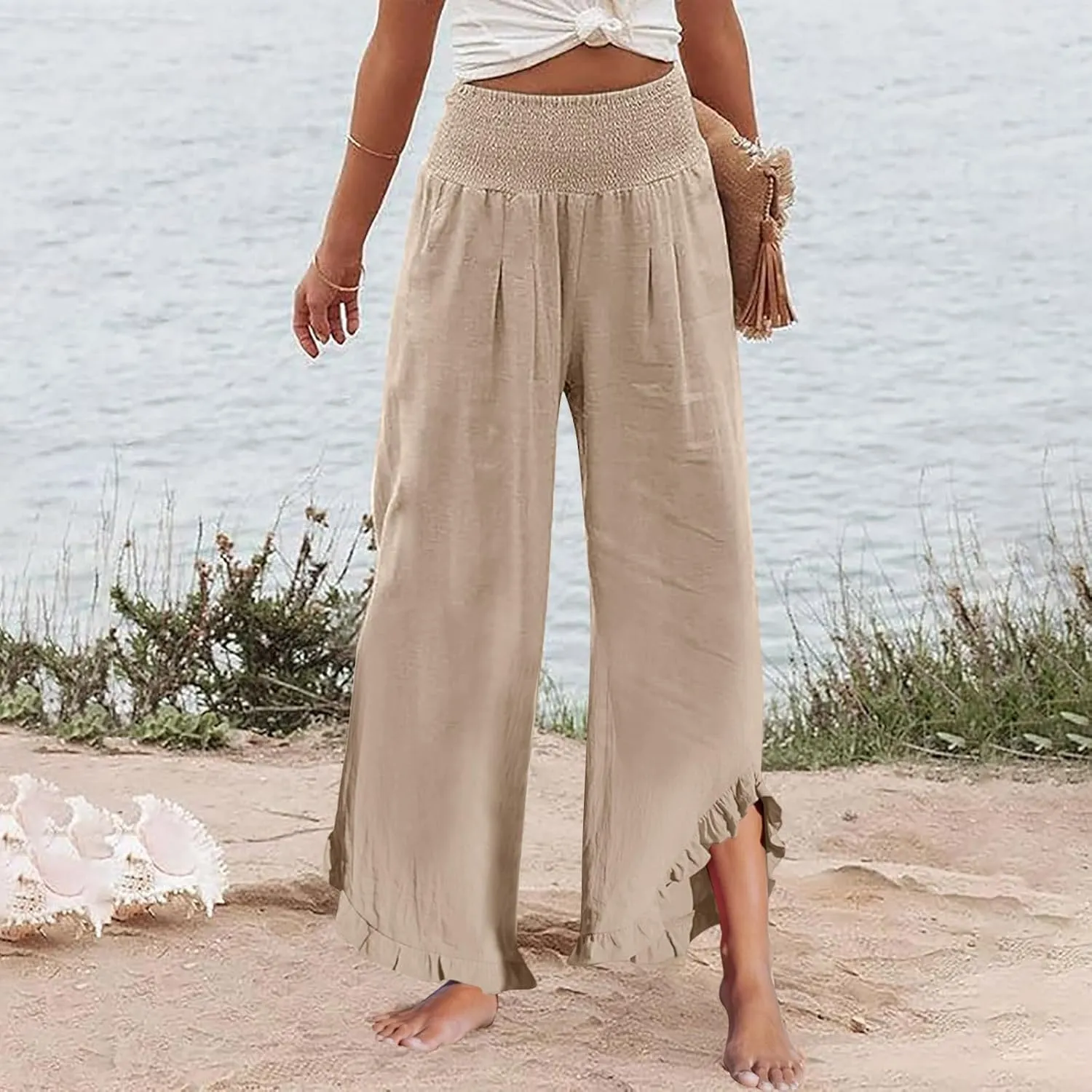Wide Leg Pants for Women, Wide Leg High Waist Pants Summer Straight