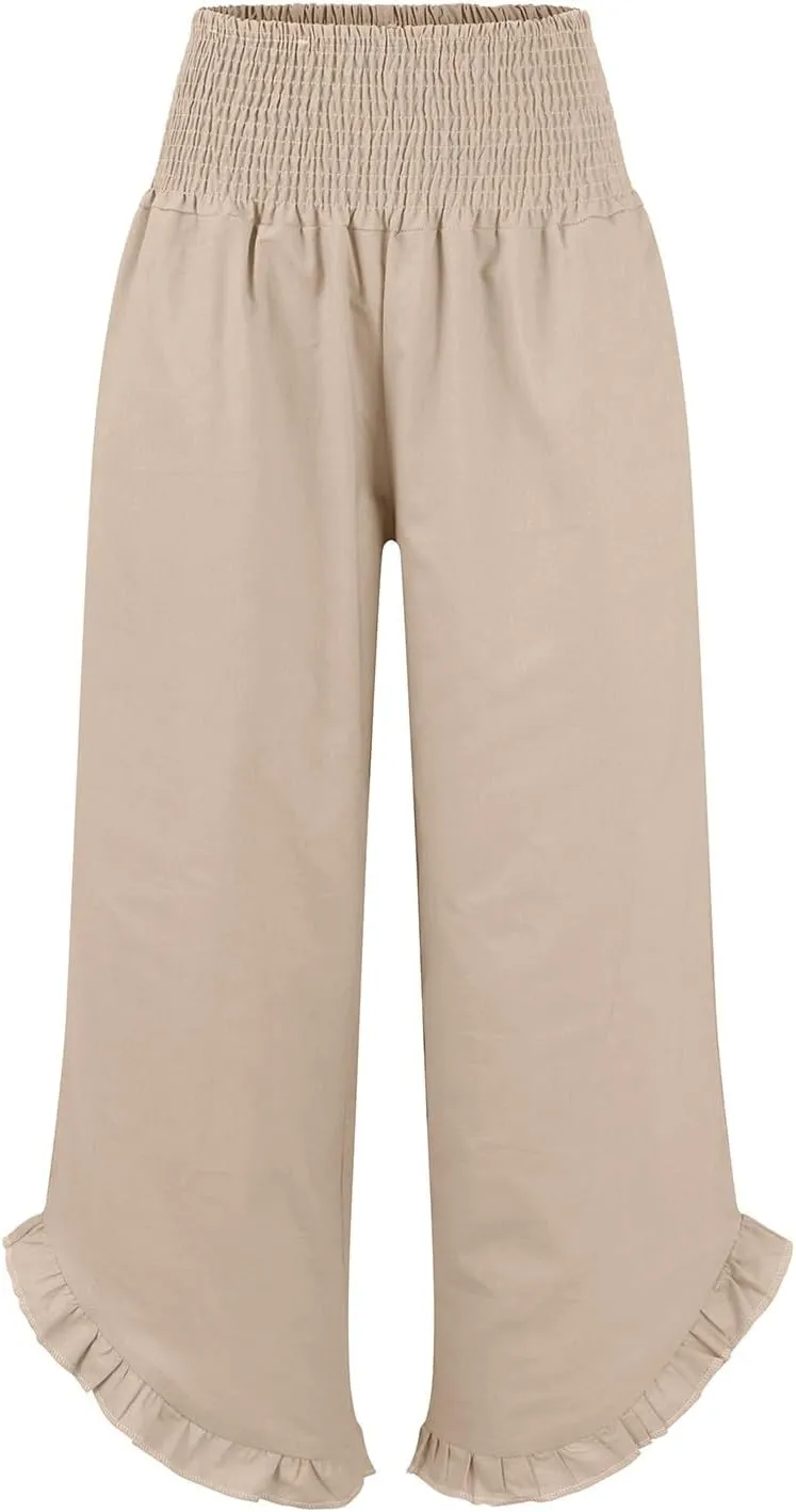 Wide Leg Pants for Women, Wide Leg High Waist Pants Summer Straight