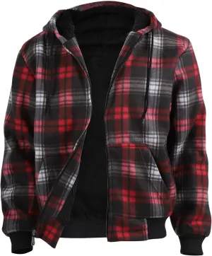 Winter Heavy Warm Sherpa Lined Fleece Plaid Flannel Jacket Men Plus Size S-5XL Big&Tall Mens Coat