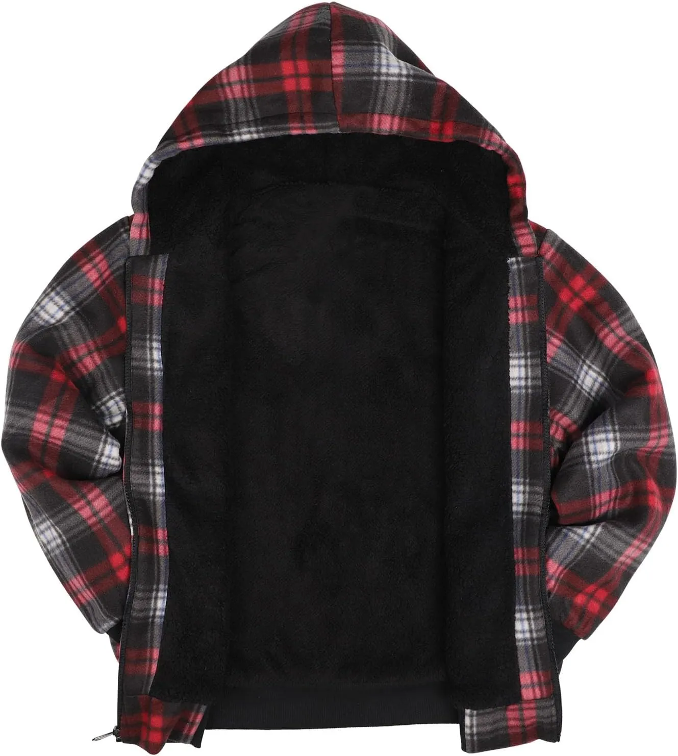 Winter Heavy Warm Sherpa Lined Fleece Plaid Flannel Jacket Men Plus Size S-5XL Big&Tall Mens Coat