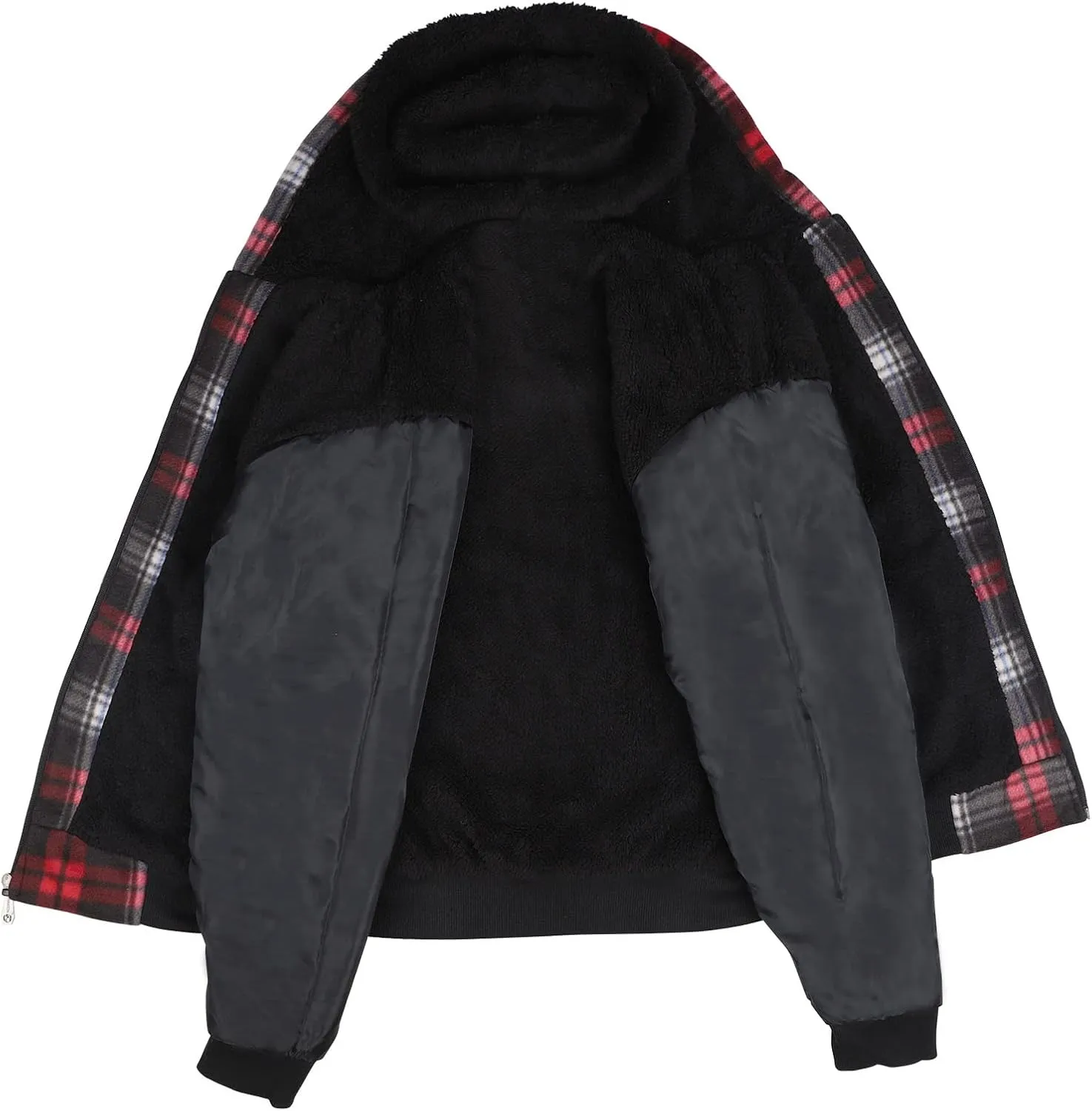 Winter Heavy Warm Sherpa Lined Fleece Plaid Flannel Jacket Men Plus Size S-5XL Big&Tall Mens Coat