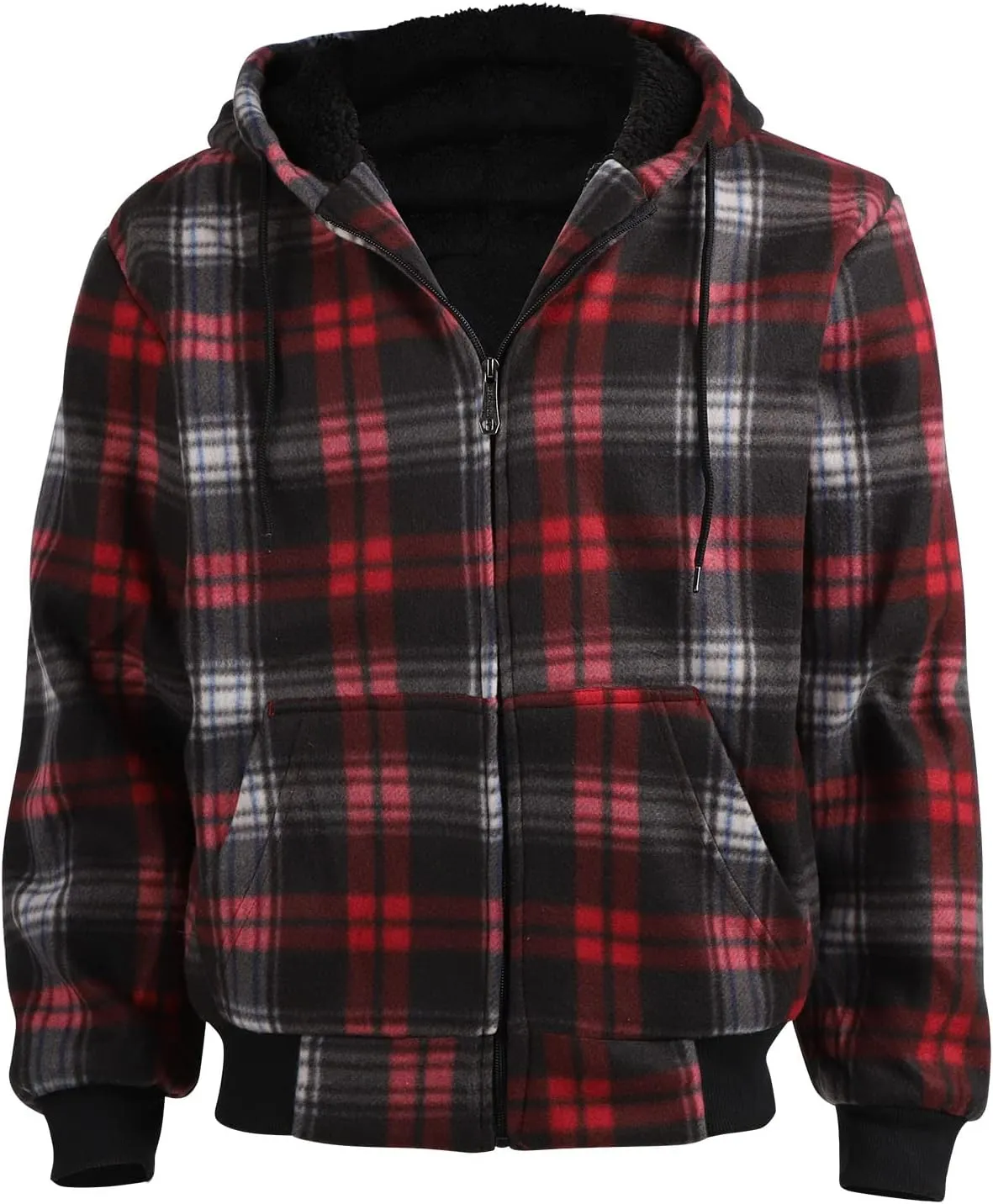 Winter Heavy Warm Sherpa Lined Fleece Plaid Flannel Jacket Men Plus Size S-5XL Big&Tall Mens Coat