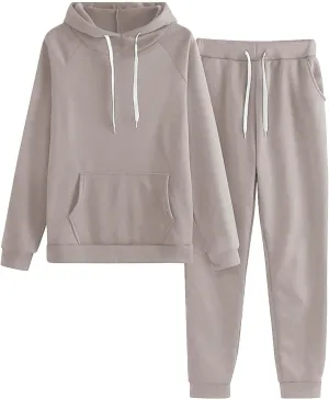 Women 2 Piece Outfits Long Sleeve Crewneck Althteic Fall Sweatshirt Wide Leg Sweatpant Sets