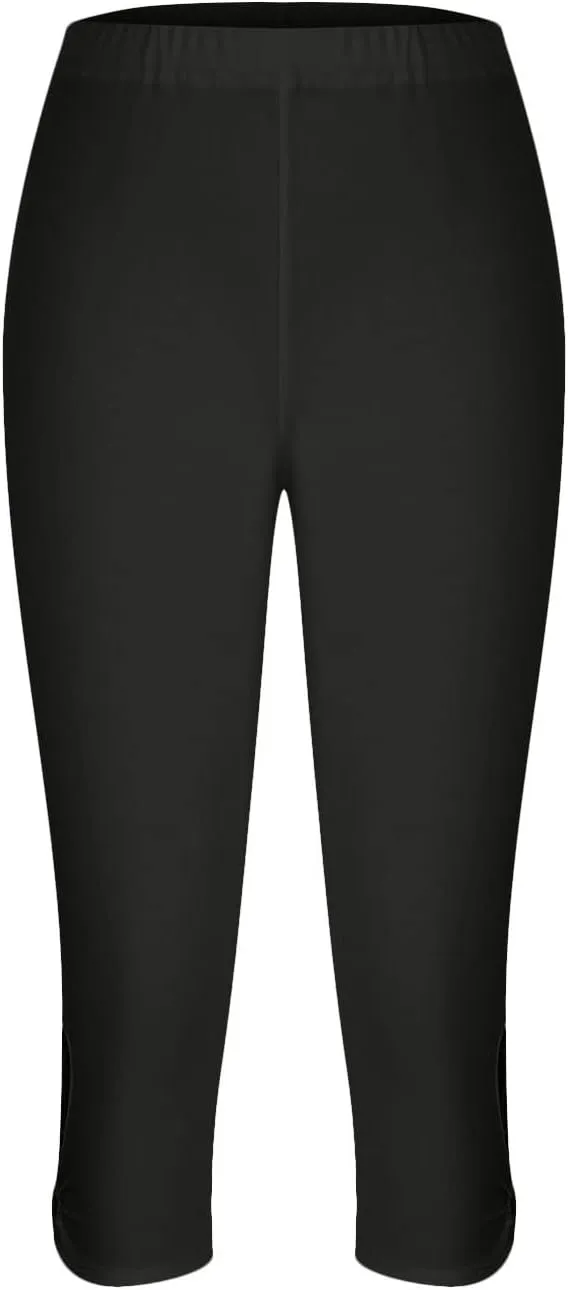 Women Capri Leggings 2024 Dressy Casual Summer Capris Knee Length Crop Pants Trendy Lightweight Ladies Clothing