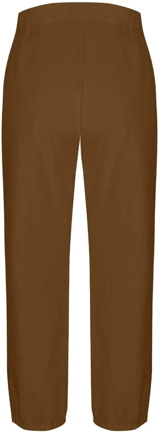 Women Linen Capri Pants Summer Casual Drawstring Elastic High Waist Pants Baggy Wide Leg Cropped Lounge Trousers