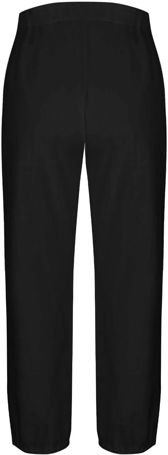Women Linen Capri Pants Summer Casual Drawstring Elastic High Waist Pants Baggy Wide Leg Cropped Lounge Trousers