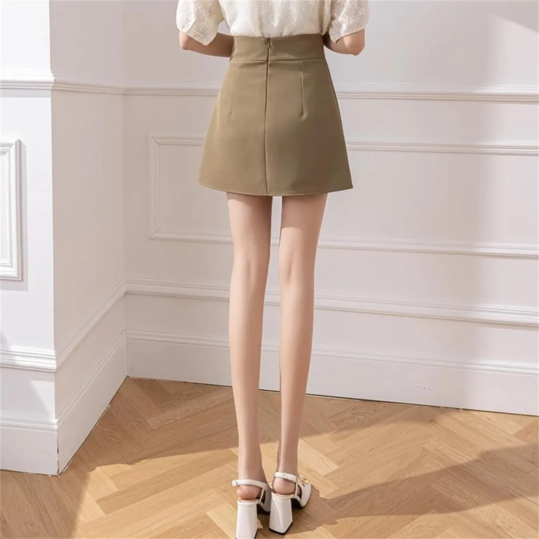Women Summer High Waist White Folds Short Pencil Skirt Slim School Sexy Mini Skirts