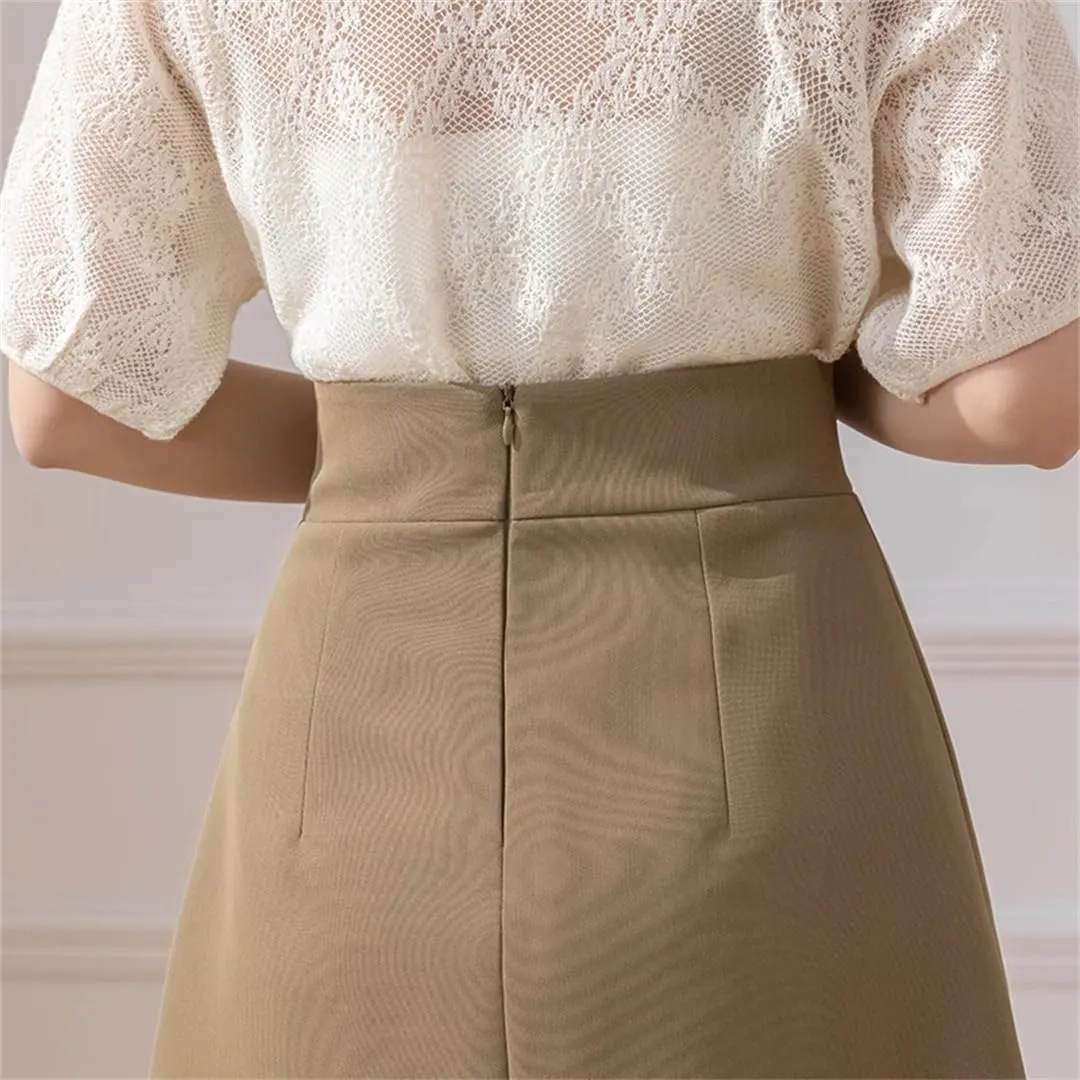 Women Summer High Waist White Folds Short Pencil Skirt Slim School Sexy Mini Skirts