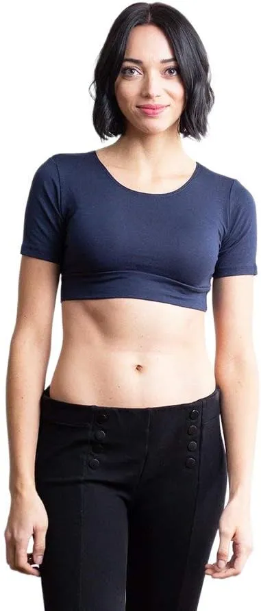 Women Tank Top Boyfriend Tee HALFTEE Half Sleeve Layering Crop Undershirt for Women & Teens XS-3X