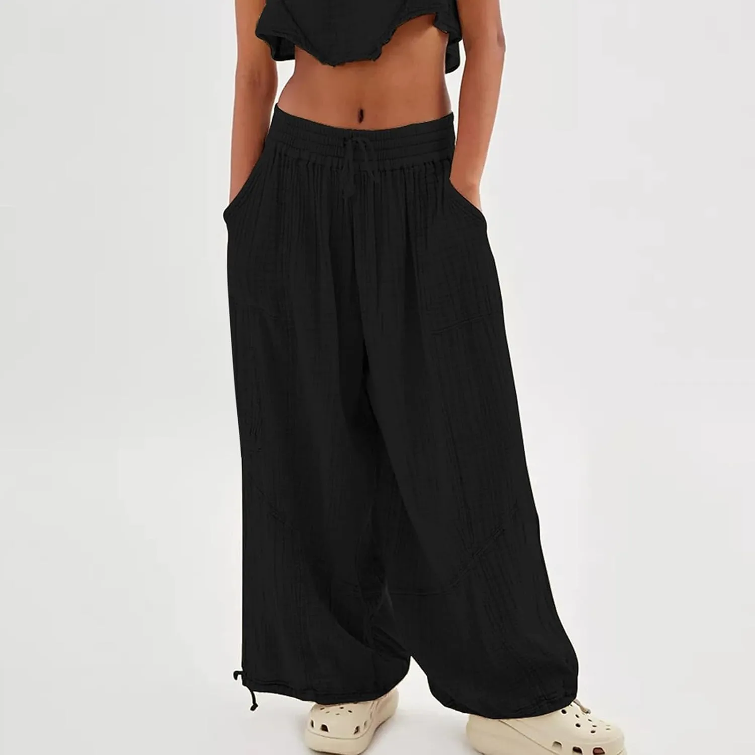 Women Wide Leg Pants for Women High Wasited Baggy Palazzo Pants Palazzo Pants Summer Casual Loose Lounge Pant