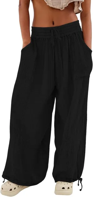 Women Wide Leg Pants for Women High Wasited Baggy Palazzo Pants Palazzo Pants Summer Casual Loose Lounge Pant