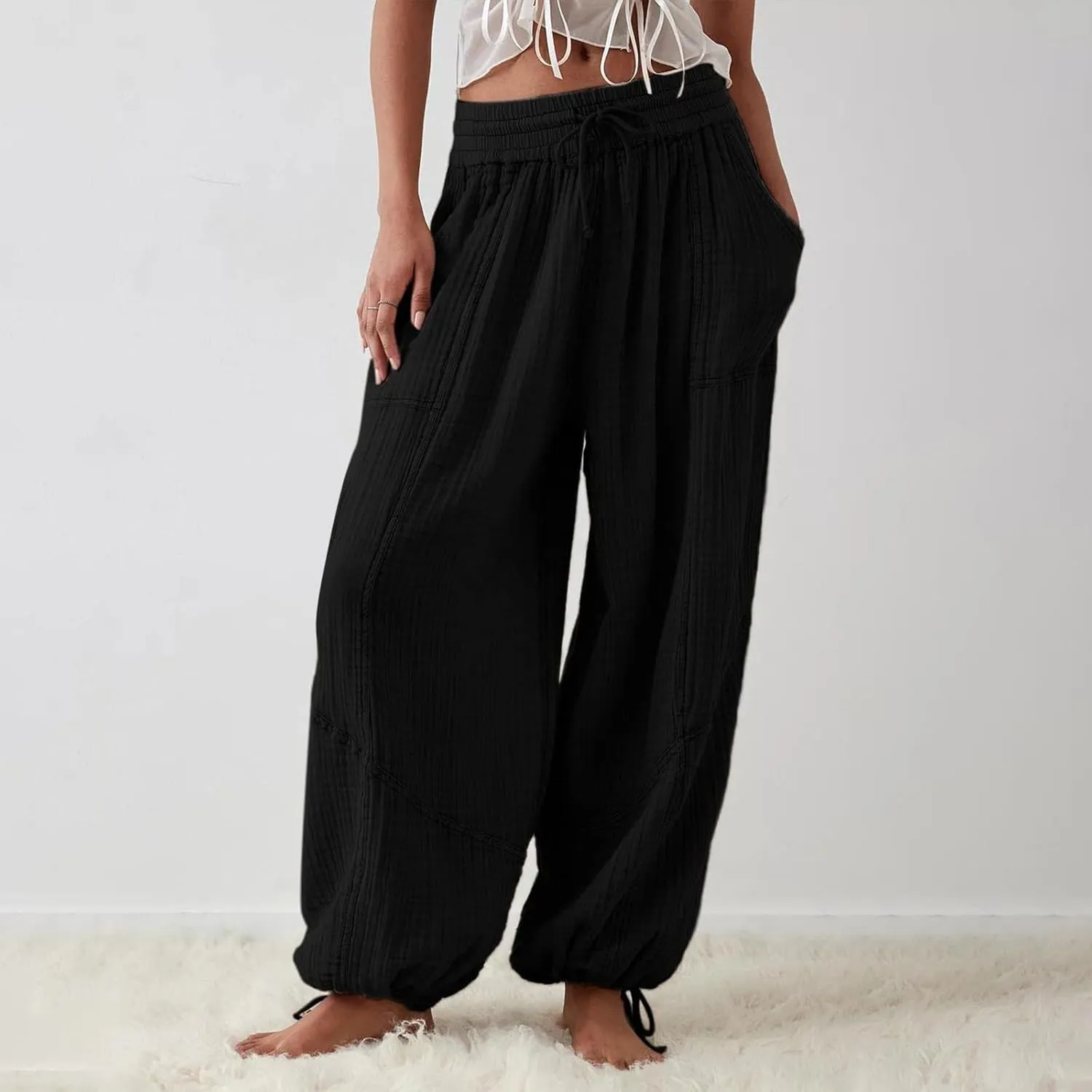 Women Wide Leg Pants for Women High Wasited Baggy Palazzo Pants Palazzo Pants Summer Casual Loose Lounge Pant