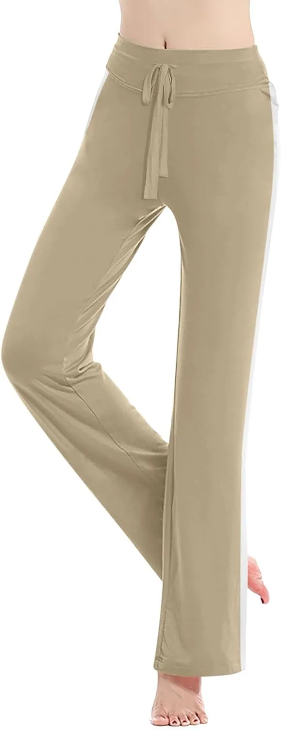 Women Yoga Pants Long Modal Comfy Drawstring Trousers Loose Straight Leg Yoga Running Athletic Lounge Pants