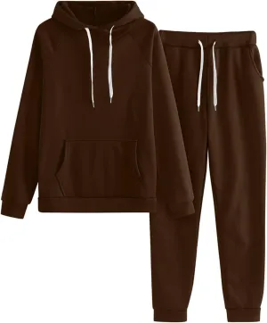 Women's 2 Piece Tracksuit Long Sleeve Crewneck Elastic Waist Sweatpants Top and Wide Leg Pants