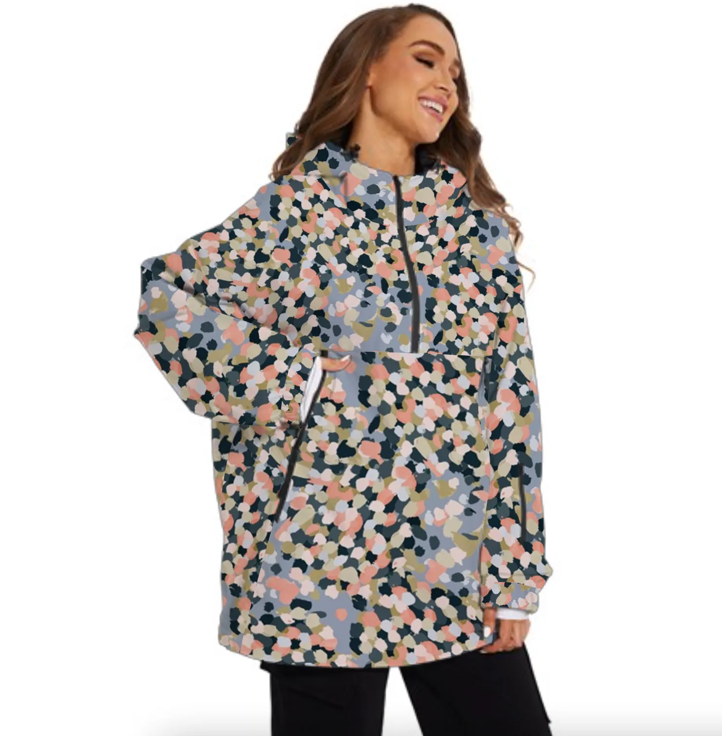 Women's Breckenridge Ski Snowboard Jacket, 3/4 Zip, Frosty Confetti