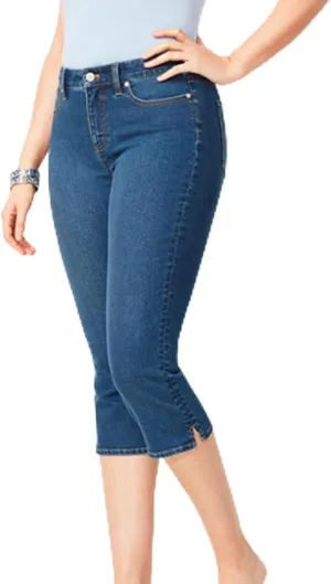 Women's Capri Jeans Skinny Denim Pants Plus Size Capris with Pockets High Waist Summer Pants Cropped Jegging Trousers