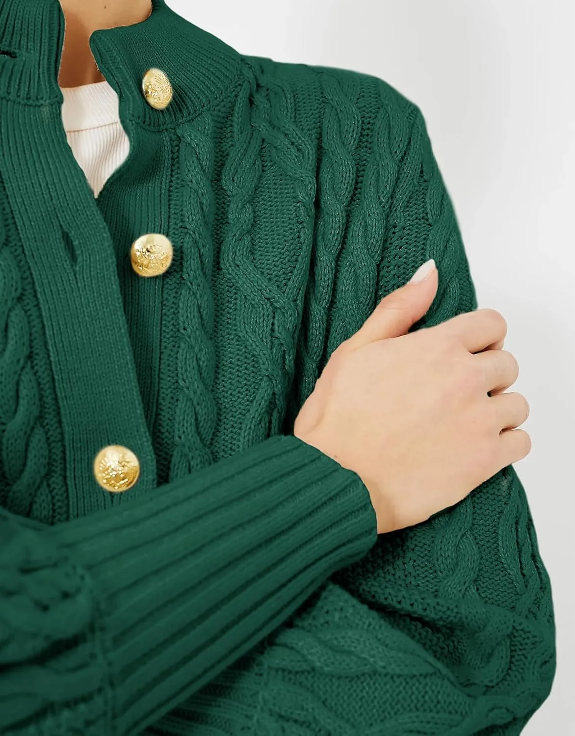 Women's Cardigan Sweater Button Down Long Sleeve Fall Jacket Short Chunky Knit Outerwear Coats Trendy Casual Outfits