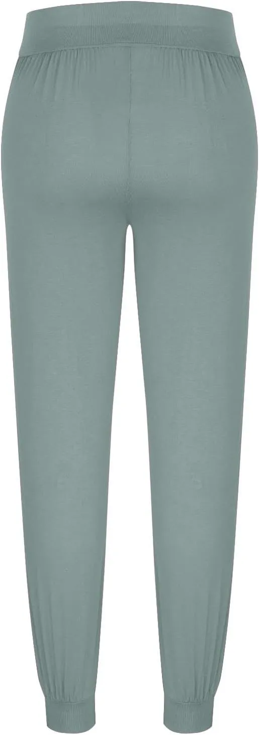 Women's Casual Wide Leg Pants Elastic High Waist Lounge Pants Summer Lightweight Solid Color Baggy Comfy Yoga Trousers
