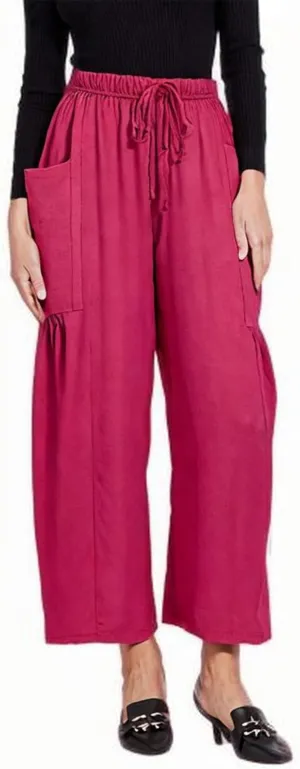 Women's Cotton Linen Harem Pants Loose Drawstring Lantern Pant Summer Business Casual Trousers Loose Travel Outfits