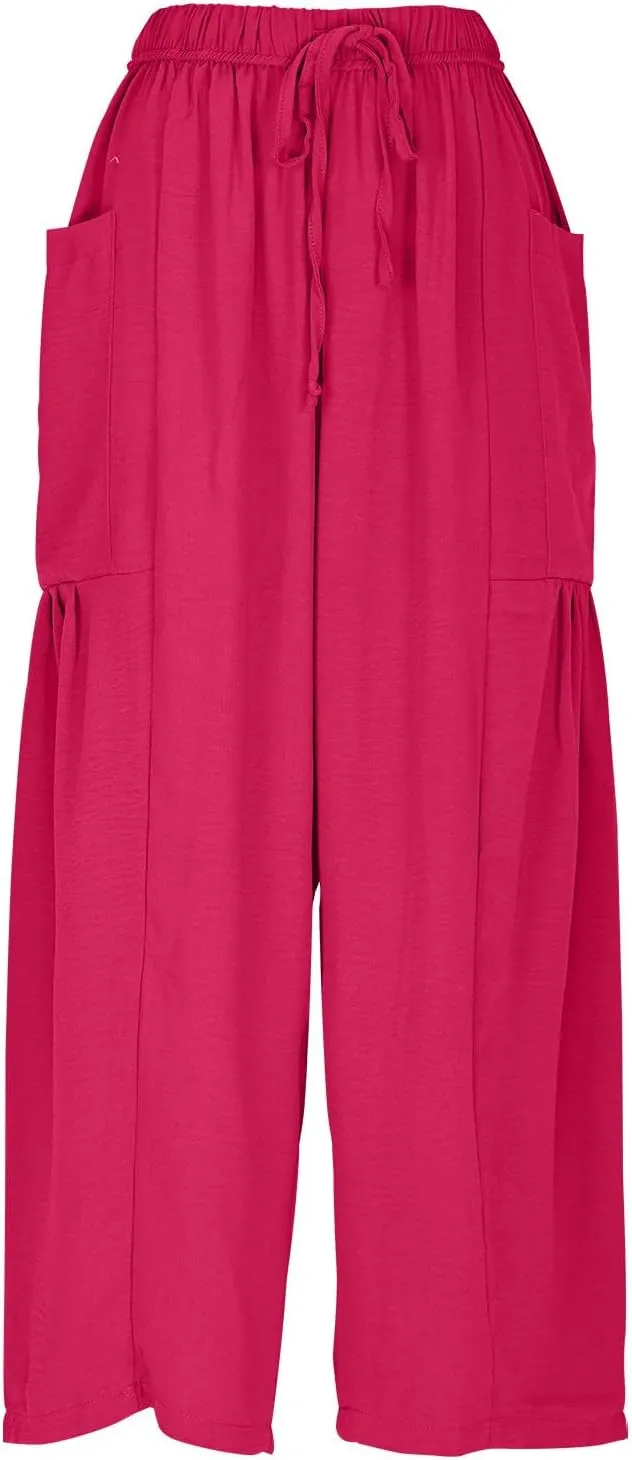 Women's Cotton Linen Harem Pants Loose Drawstring Lantern Pant Summer Business Casual Trousers Loose Travel Outfits