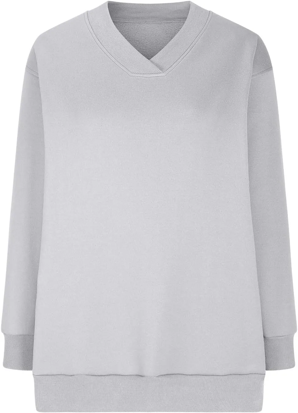 Women's Cute Oversized Hoodies,Casual V Neck Long Sleeve Fleece Sweatshirts Pullover Sweaters, Cute Basic Tops