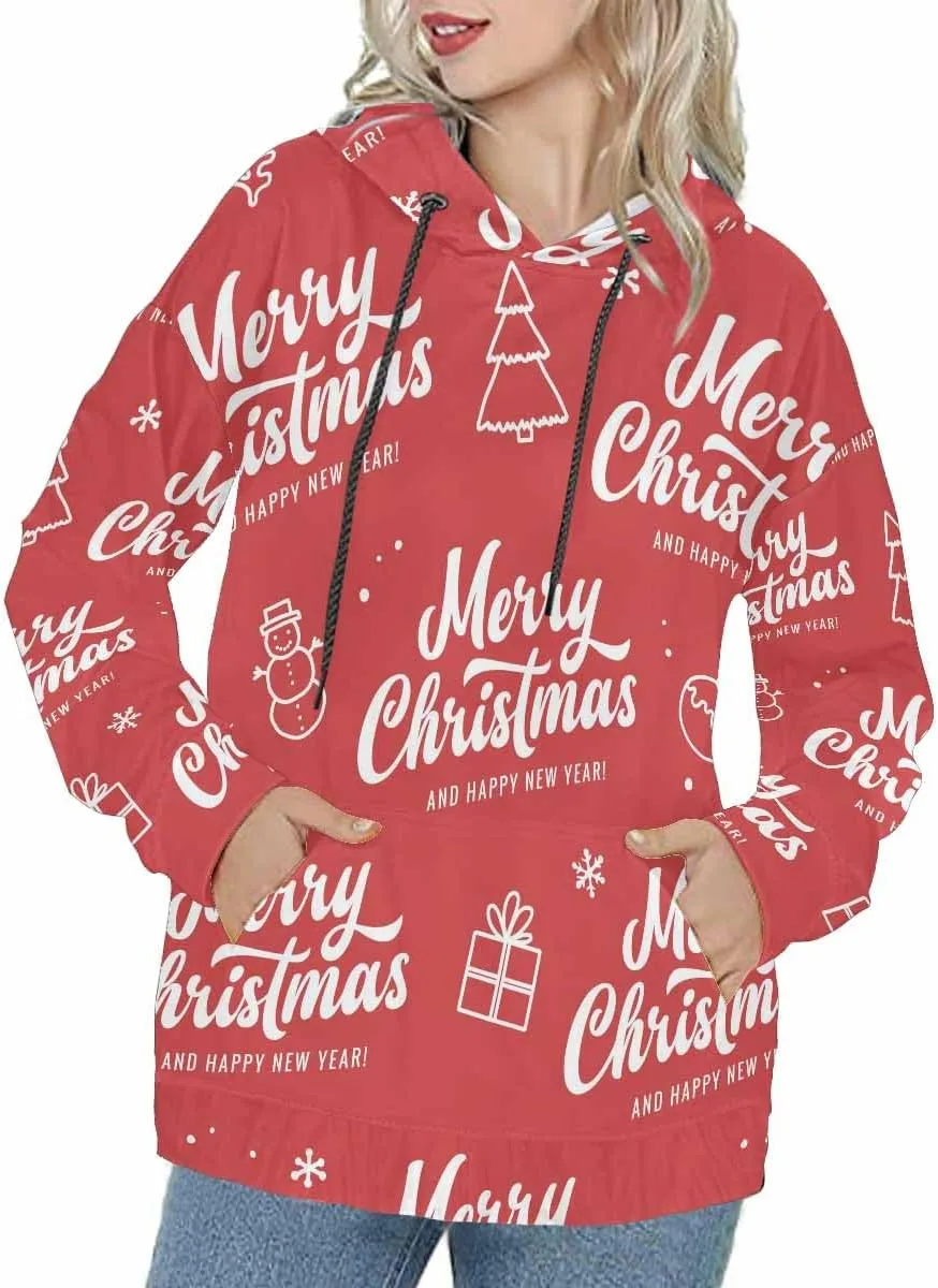 Womens Fall Fashion 2024 Merry Christmas Doodle Womens Hoodies Oversized Sweatshirts Pullover Long Sleeve Clothes
