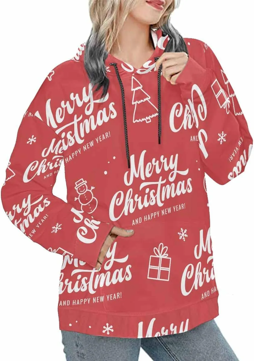 Womens Fall Fashion 2024 Merry Christmas Doodle Womens Hoodies Oversized Sweatshirts Pullover Long Sleeve Clothes