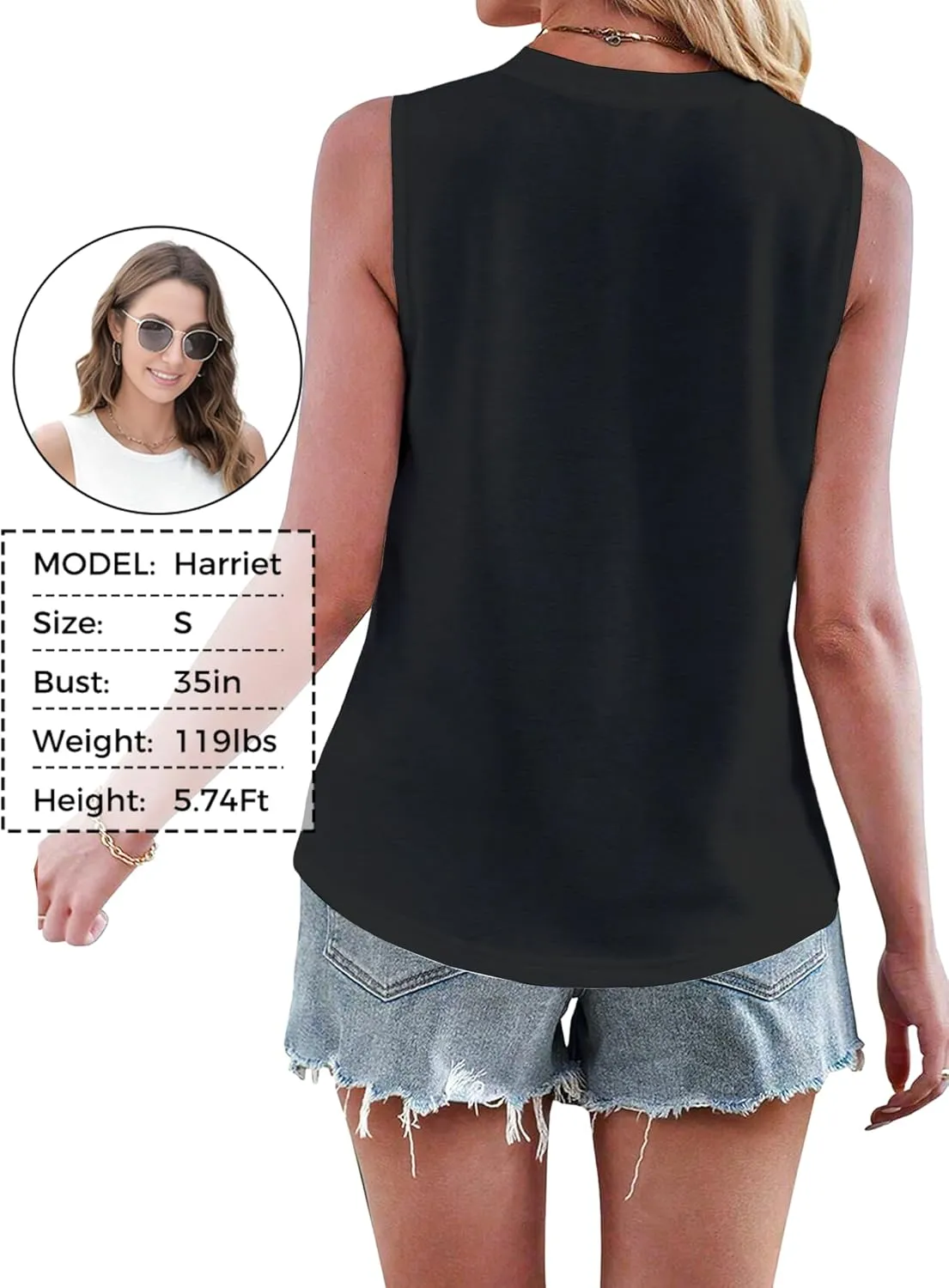 Womens Fashion Tank Tops Crewneck Loose Fit Basic Going Out Clothes Casual Summer Sleeveless Shirts for Women