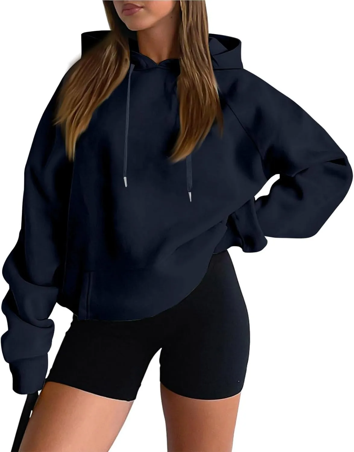 Womens Hoodie Lightweight Oversized Fleece Hooded Sweatshirt Baggy Comfy Soft Pullover Trendy Y2K Hoodies with Pocket