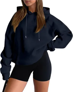 Womens Hoodie Lightweight Oversized Fleece Hooded Sweatshirt Baggy Comfy Soft Pullover Trendy Y2K Hoodies with Pocket