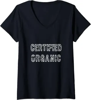 Womens Organic Certified Organic V-Neck T-Shirt