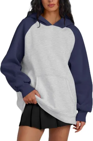 Womens Oversized Hoodies Fleece Casual Sweatshirts Basic Long Sleeve Sweaters Pullover 2024 Fall Winter Outfits