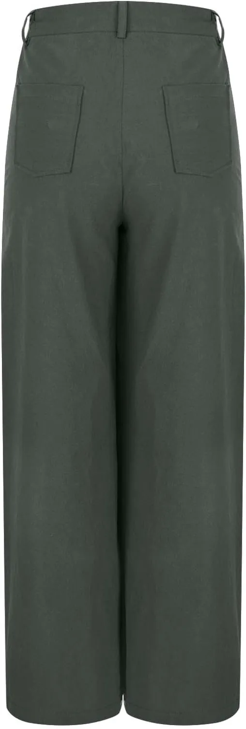 Womens Palazzo Long Pants High Waist Wide Leg Stretchy Loose Fit Casual 2025 Lightweight Summer Trousers with Pockets