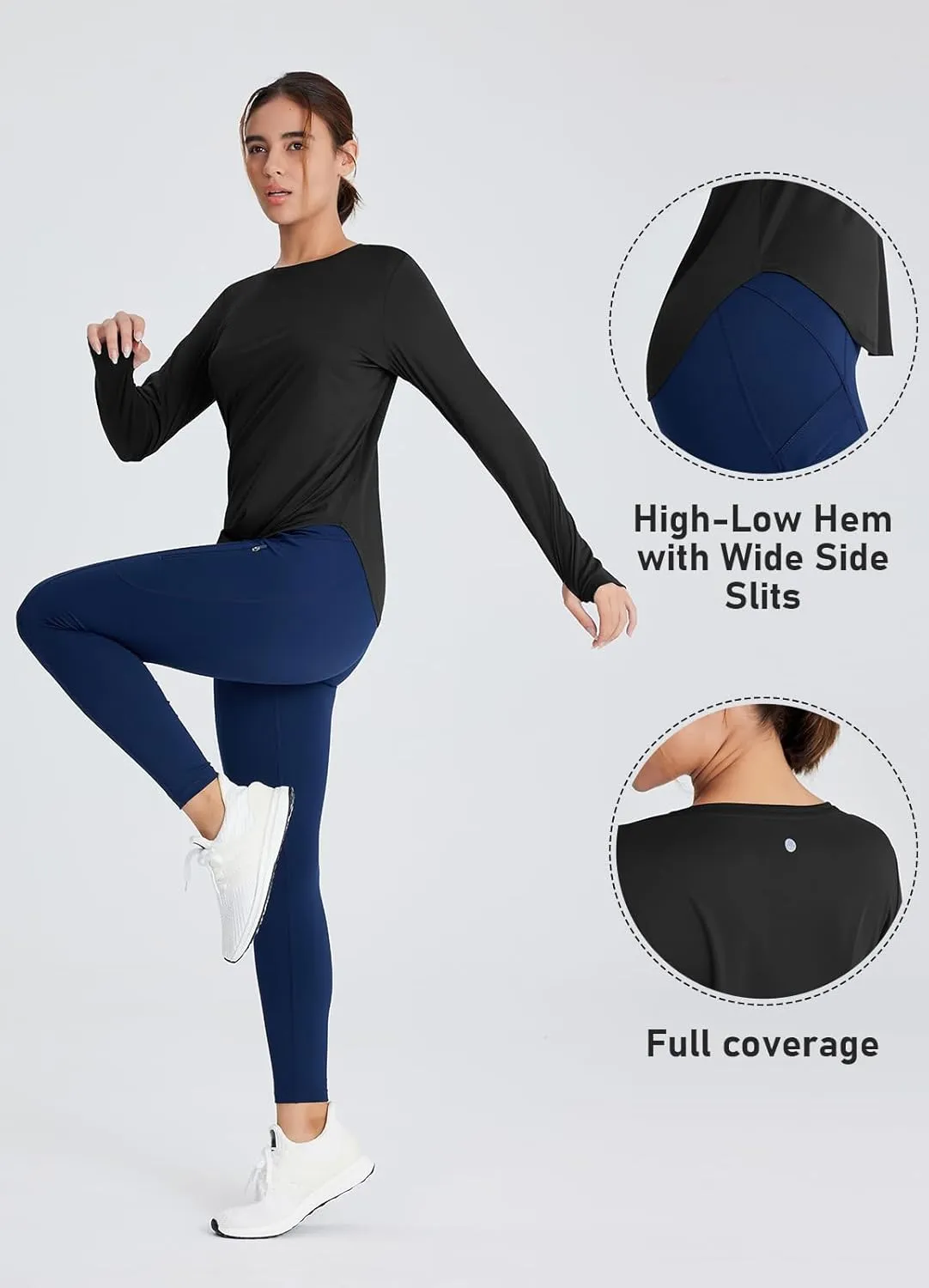 Women's Rash Guard Long Sleeve UV Sun Protection Shirts with Thin Hoodie UPF 50  Lightweight SPF Tops for Hiking