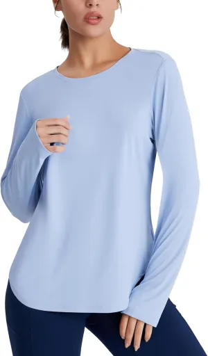 Women's Rash Guard Long Sleeve UV Sun Protection Shirts with Thin Hoodie UPF 50  Lightweight SPF Tops for Hiking