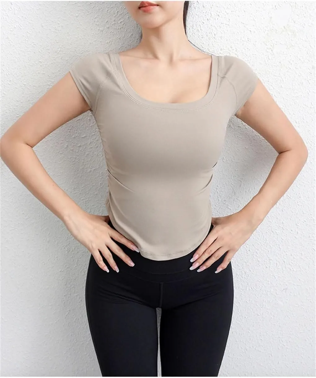 Women's Short Sleeve T-Shirts Breathable Quick Dry Unning Training Tight Sports T-Shirt