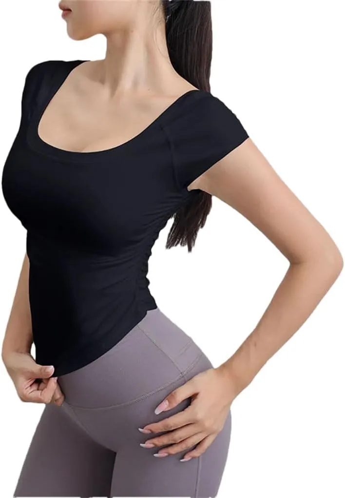 Women's Short Sleeve T-Shirts Breathable Quick Dry Unning Training Tight Sports T-Shirt