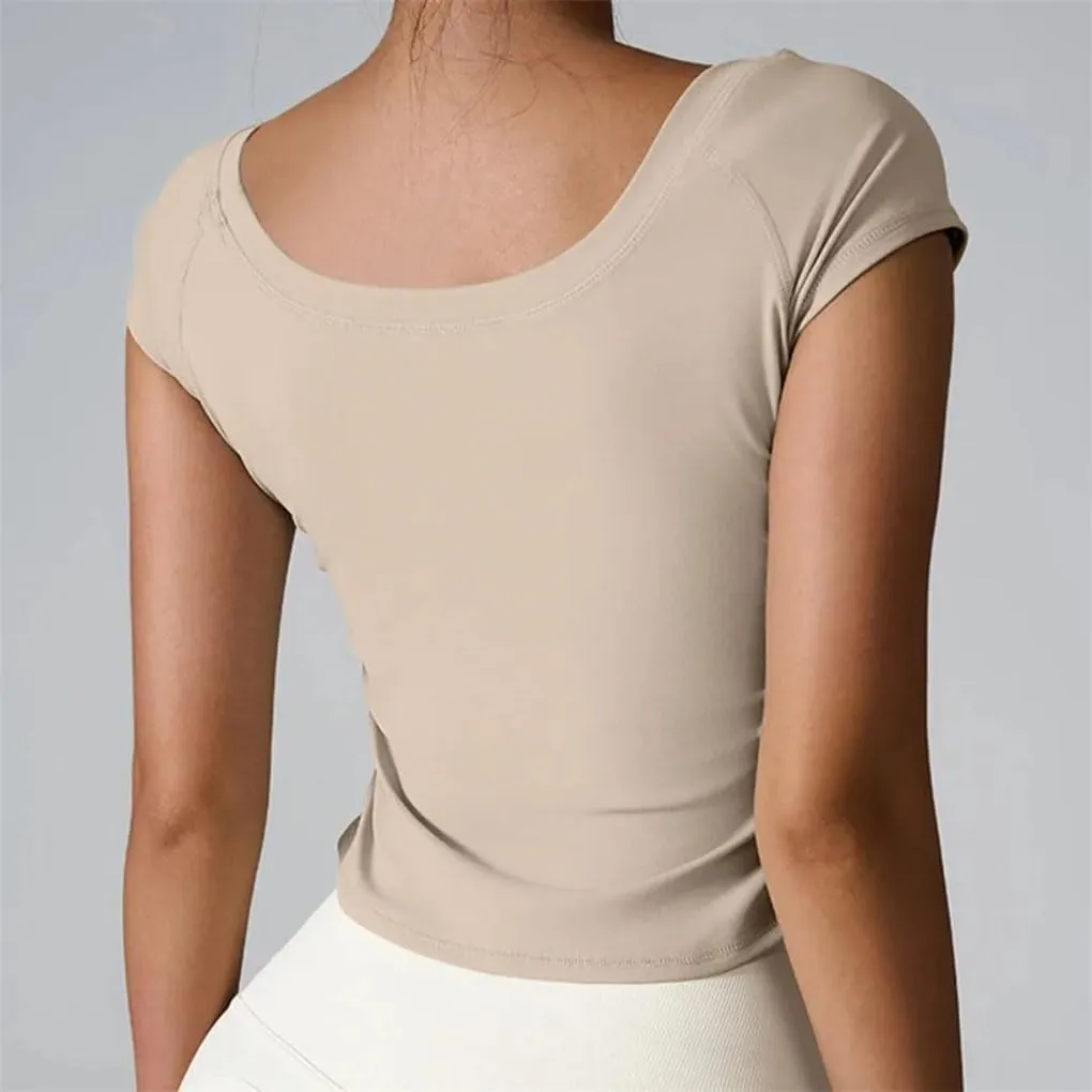Women's Short Sleeve T-Shirts Outdoors Quick-Dry Tight Sport Fitness Casual T-Shirt